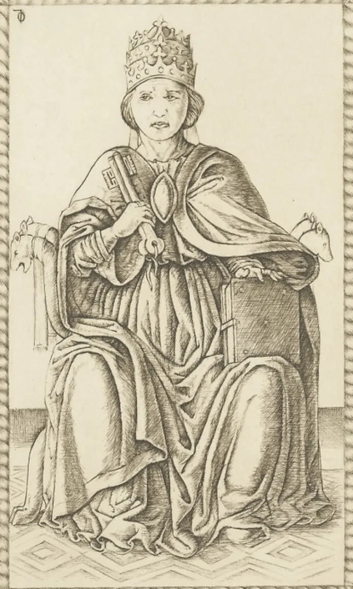 Estampe Papa, carte 10, Le Tarot de Mantegna - Cécile Reims