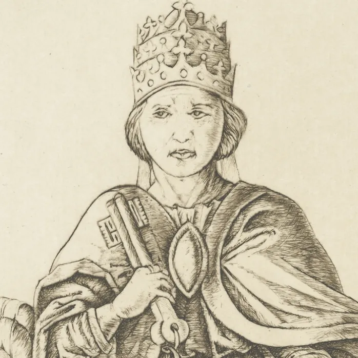 Estampe Papa, carte 10, Le Tarot de Mantegna - Cécile Reims