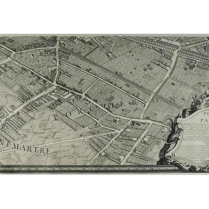 Estampe Plan Turgot - Planche n° 18 - Porcherons