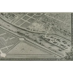 Estampe Plan Turgot - Planche n° 20 - Gros caillou et îles des cygnes