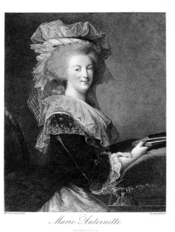 Estampe Portrait de Marie-Antoinette, en buste - Elisabeth Vigée Le Brun
