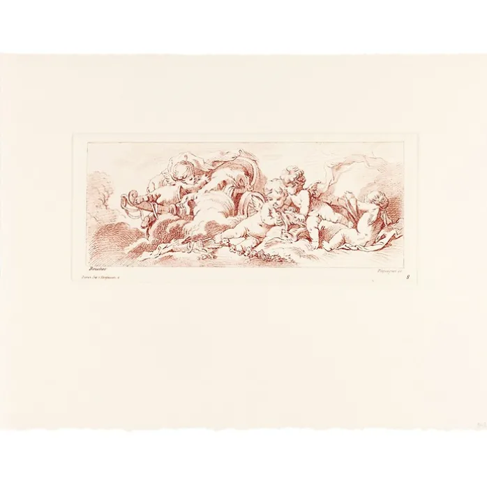 Estampe Quatre amours avec char et carquois