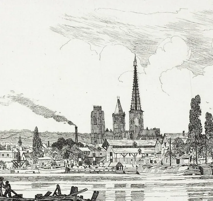 Discount Estampe Rouen : vue générale - Emile-Frédéric Nicolle Architecture Et Villes