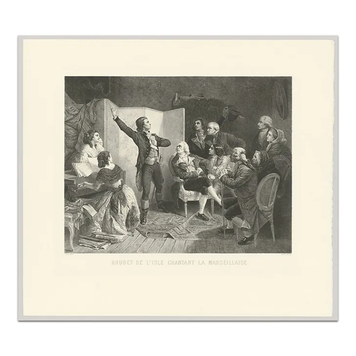 New Estampe Rouget de l'Isle chantant pour la première fois la Marseillaise Personnages Et Évènements Historiques