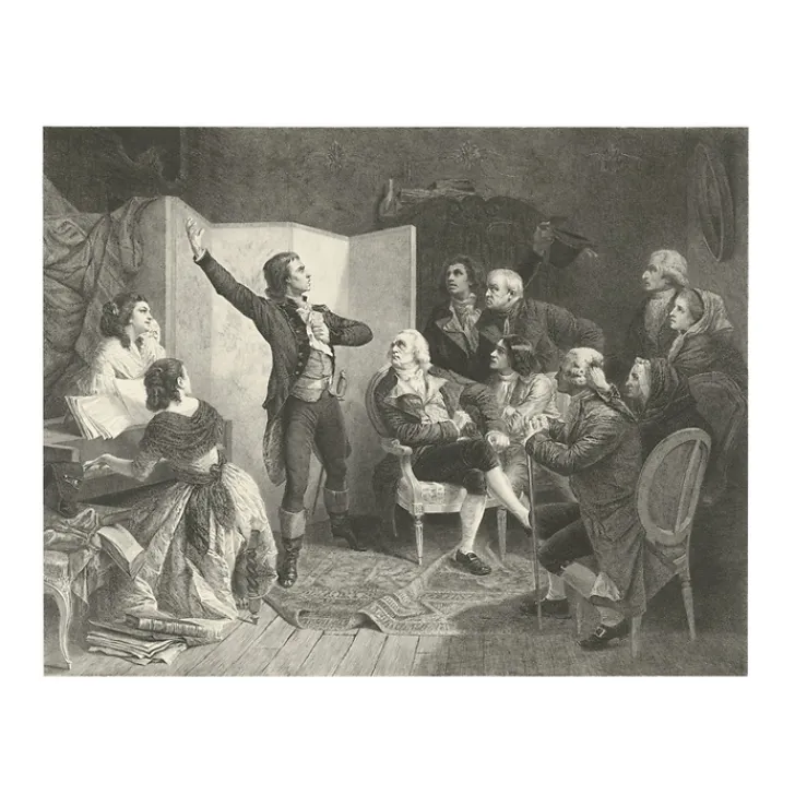 New Estampe Rouget de l'Isle chantant pour la première fois la Marseillaise Personnages Et Évènements Historiques