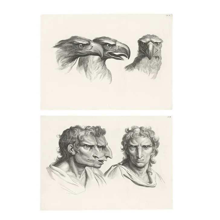 Best Estampe Trois têtes d'aigle et trois têtes d'hommes en relation avec l'aigle Dessins