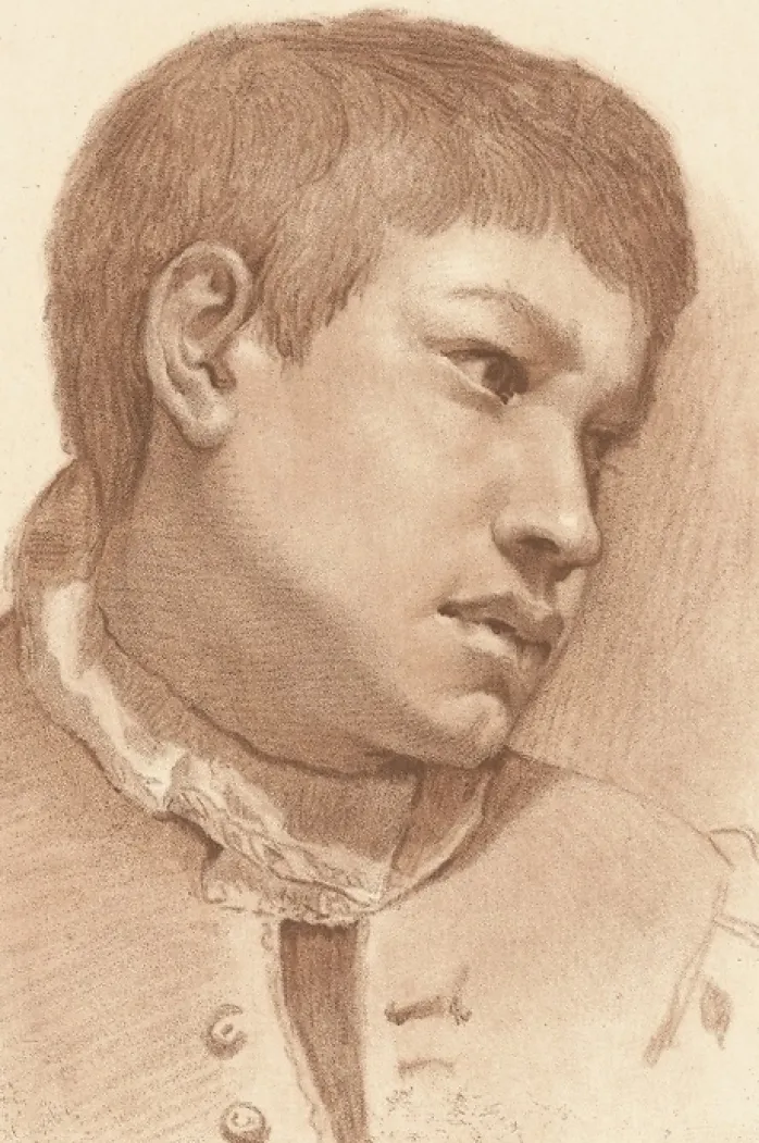Estampe Tête de jeune garçon - Carrache