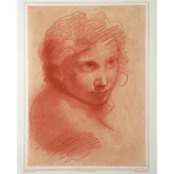 Outlet Estampe Tête de jeune homme - Michelangelo Anselmi Dessins