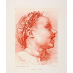 Estampe Tête d'enfant souriant, tourné à droite - Andrea del Sarto