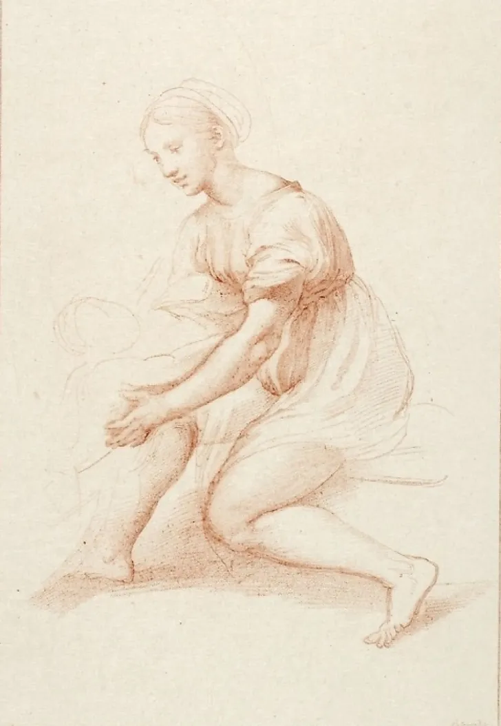 Clearance Estampe Étude de vierge pour la Sainte famille de François 1er - Raphaël Dessins
