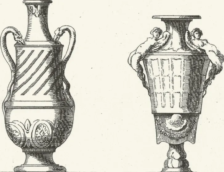 Sale Estampe Vase d'époque Louis XII - Auguste Péquégnot Architecture Et Villes