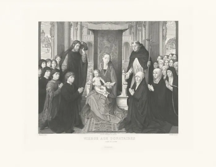 Estampe Vierge des donateurs - Hans Memling