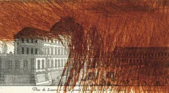 New Estampe Vue du Louvre et de la Grande Galerie du côté des offices - Arnulf Rainer 1992 Paris Et Le Louvre|Créations Contemporaines