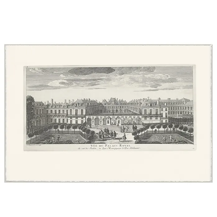 Estampe vue du Palais-Royal Côté Jardin