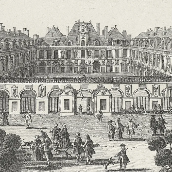 Estampe vue du Palais-Royal Côté Jardin