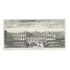 Estampe vue du Palais-Royal Côté Jardin