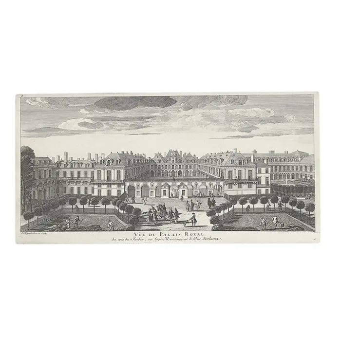 Estampe vue du Palais-Royal Côté Jardin