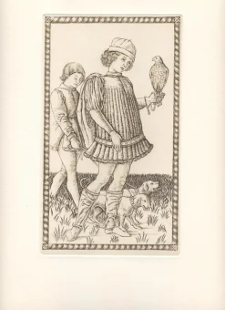 Estampe Zintilomo, carte 5, Le Tarot de Mantegna - Cécile Reims