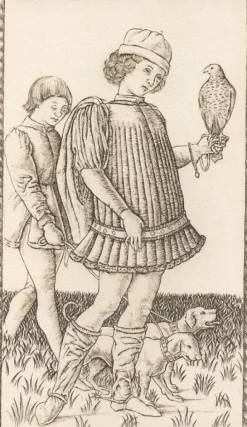 Estampe Zintilomo, carte 5, Le Tarot de Mantegna - Cécile Reims