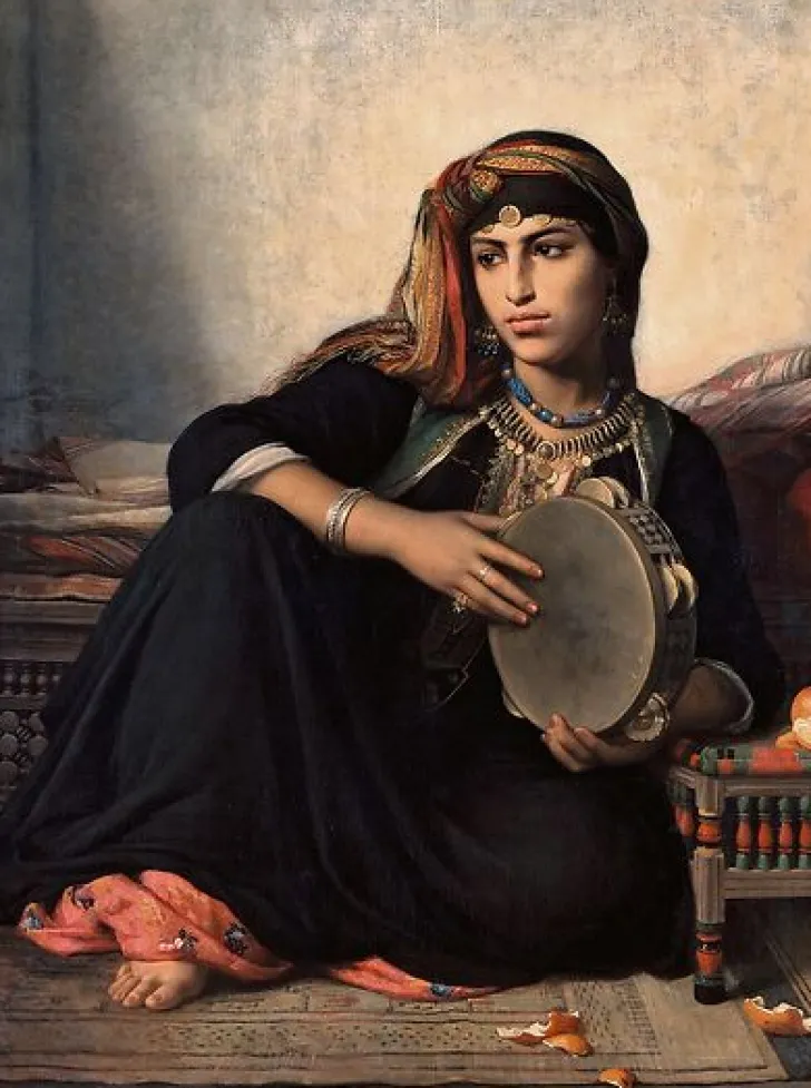 Online Fellah fille d’un Cheikh El Bahalede jouant du tambourin (affiches d'art) Affiches D'Art|Affiches D'Art Encadrées