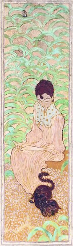 Online Femme assise au chat (toiles sans cadre) Toiles Sans Cadre|Toiles Encadrées
