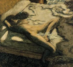 Femme assoupie sur un lit ou l'indolente ou Farniente (affiches d'art encadrées)