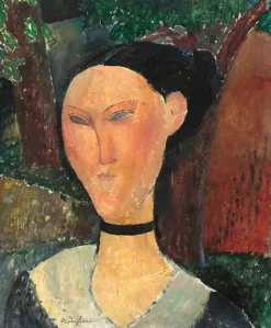 Femme au ruban de velours (affiches d'art encadrées)
