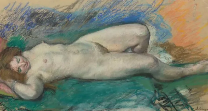 Femme nue couchée (panneaux aluminium)