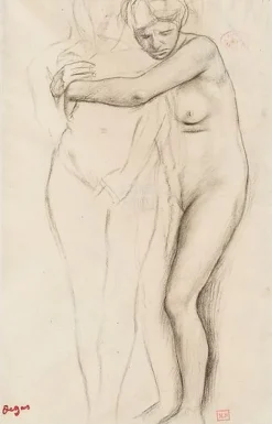 Femme nue, enlaçant une figure à sa droite, étude pour Scène de guerre au Moyen Âge, dit à tort Les Malheurs de la ville d'Orléans (panneaux aluminium)