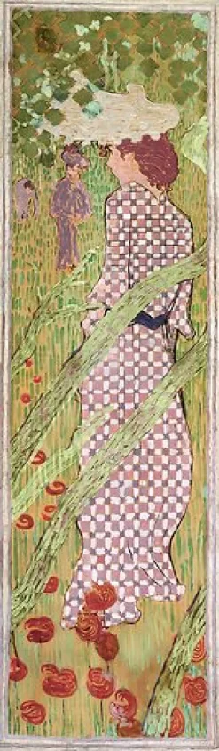 Hot Femmes au jardin : Femme à la robe quadrillée (toiles sans cadre) Toiles Sans Cadre|Toiles Encadrées