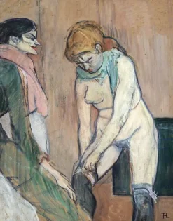 Femme tirant son bas, vers 1893-1894 (panneaux aluminium)