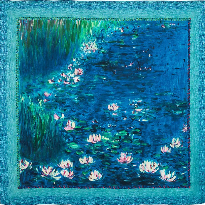Foulard Nymphéas - Reflets verts