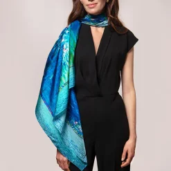 Foulard Nymphéas - Reflets verts