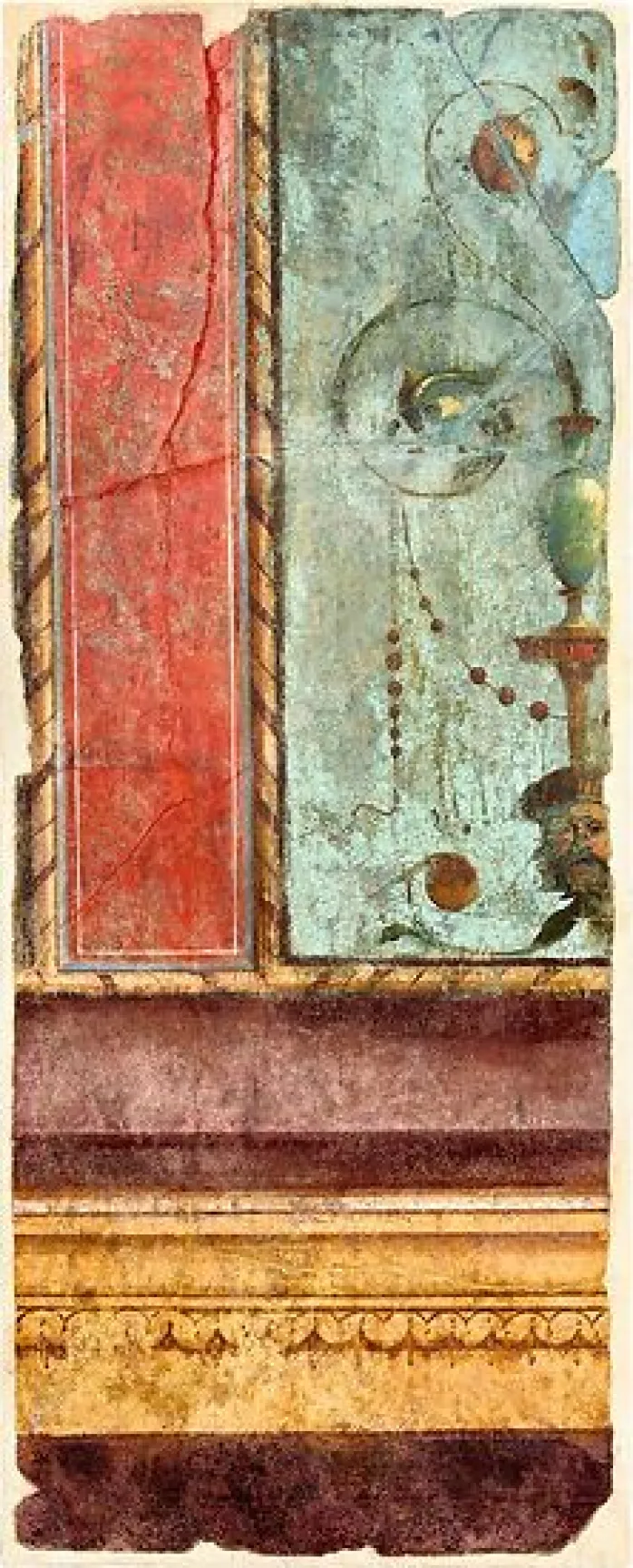 Fragment de fresque du Deuxième style (panneaux aluminium)