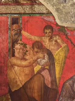 Fresque représentant une scène d'initiation aux mystères de Dionysos (détail) (panneaux acryliques)