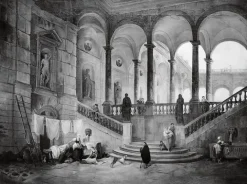 Clearance Grand escalier d'un palais avec lavandières (affiches d'art encadrées) Affiches D'Art Encadrées|Toiles Sur Châssis