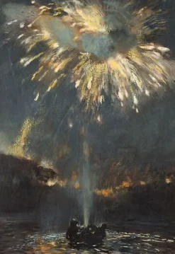 Grand jet d'eau et feu d'artifice (panneaux acryliques)