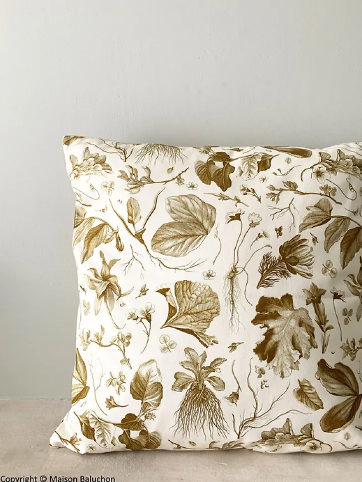 Hot Housse de coussin bronze Herbier du roi - Maison Baluchon Art De La Maison