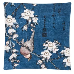 Clearance Housse de coussin Katsushika Hokusai - Bouvreuil et cerisier - 40x40 cm Art De La Maison