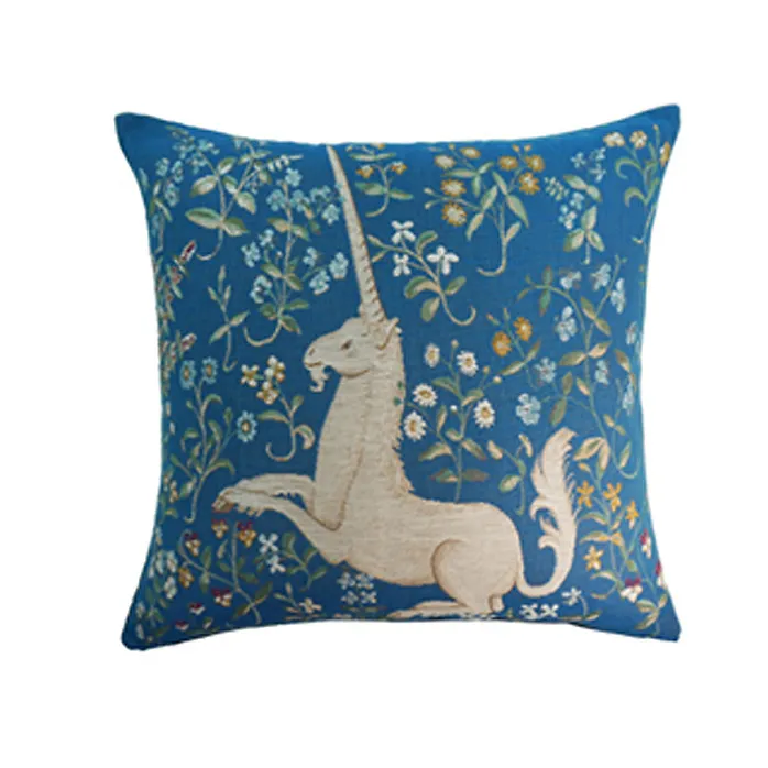 Housse de coussin Licorne - Bleue
