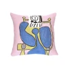 Housse de coussin Picasso Femme assise à la robe bleue