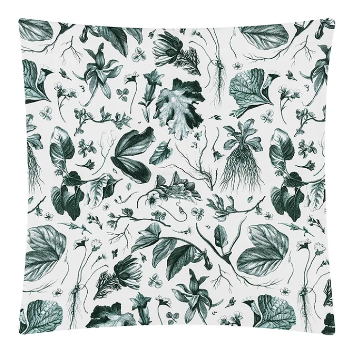 Housse de coussin verte Herbier du roi - Maison Baluchon Art De La Maison