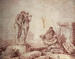 Best Hubert Robert par lui même dessinant (panneaux aluminium) Panneaux Aluminium|Panneaux Acryliques