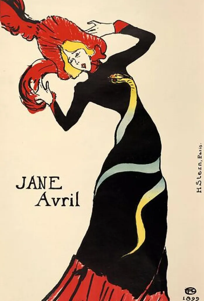 Jane Avril (avec la robe au serpent) (panneaux aluminium)