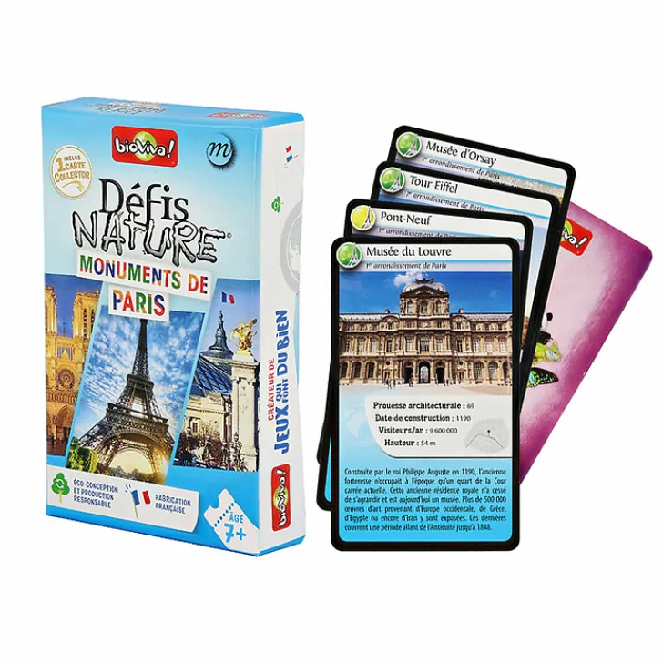 Discount Jeu de cartes Défis Nature - Monuments de Paris - Bioviva Jeux