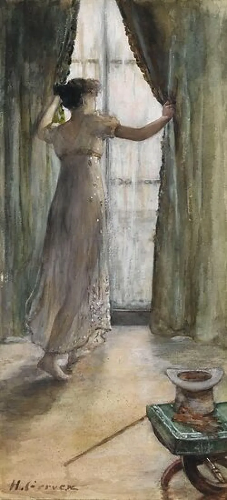 Best Jeune femme debout, vue de dos, devant une fenêtre (toiles sur châssis) Toiles Sur Châssis|Toiles Sans Cadre