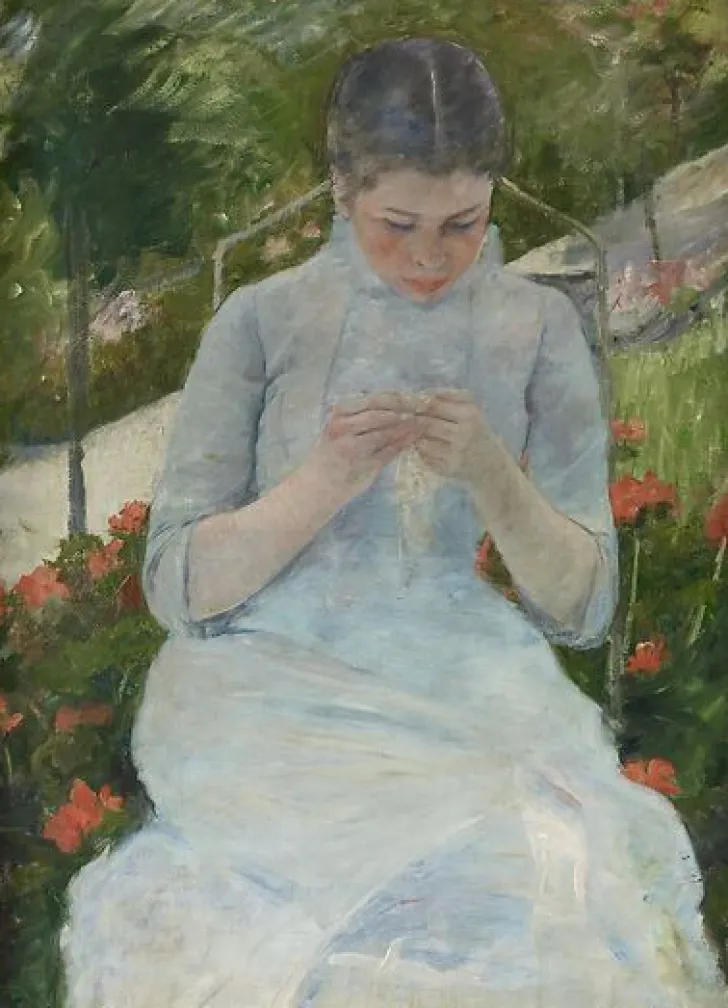 Best Jeune fille au jardin, dit aussi Femme cousant dans un jardin (toiles sans cadre) Toiles Sans Cadre|Affiches D'Art