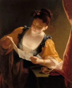 Discount Jeune fille lisant une lettre (toiles encadrées) Toiles Encadrées|Panneaux Acryliques