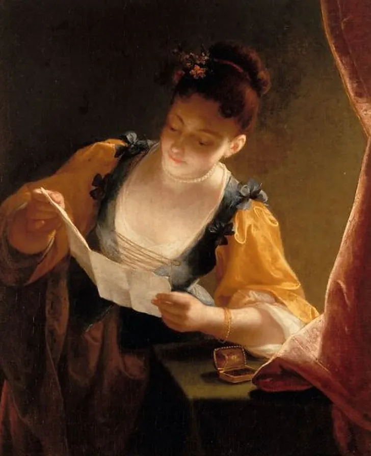 Discount Jeune fille lisant une lettre (toiles encadrées) Toiles Encadrées|Panneaux Acryliques