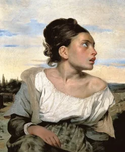 Jeune orpheline au cimetière (affiches d'art)